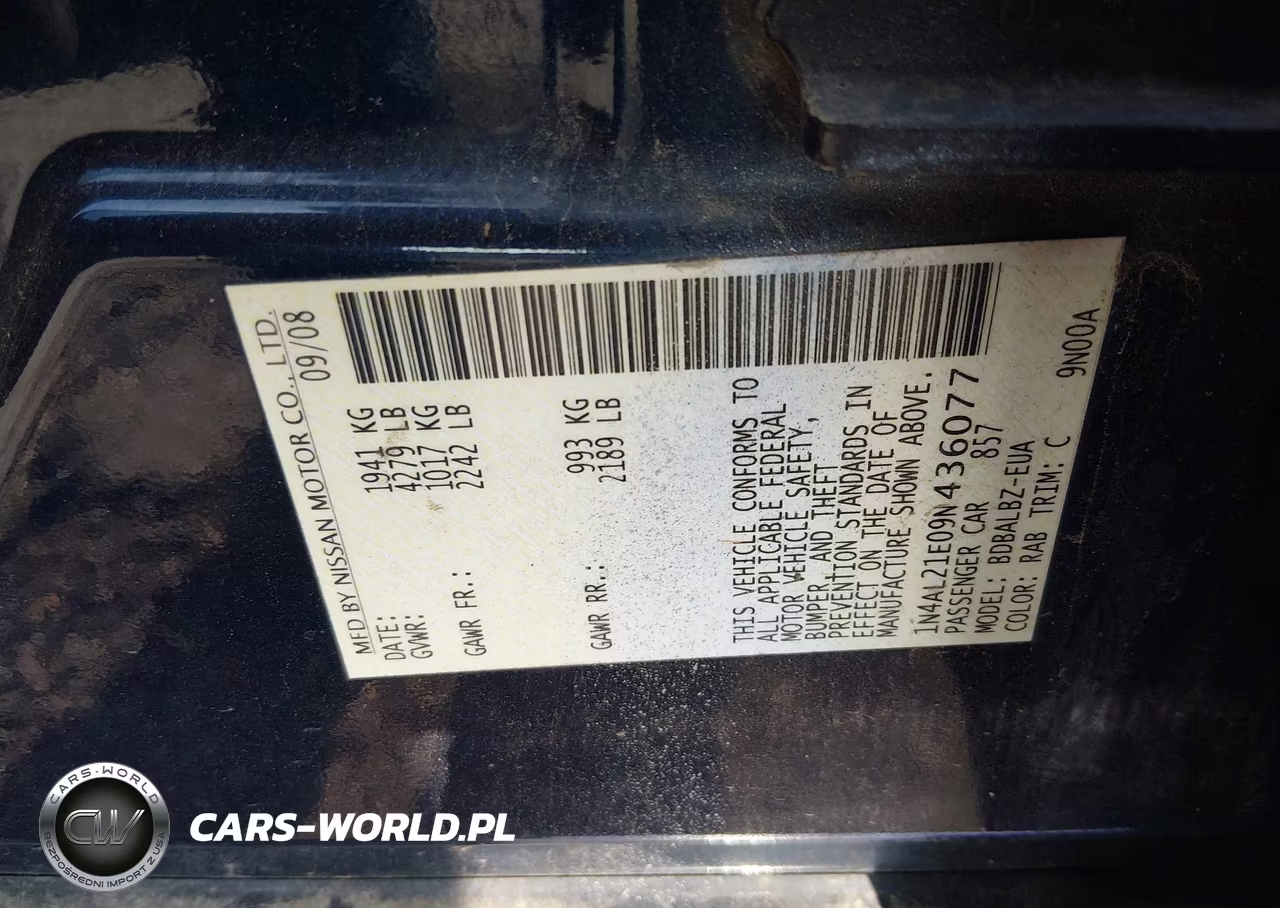 2009 Nissan Altima 2.5 S VIN:1N4AL21E09N436077 - 9
