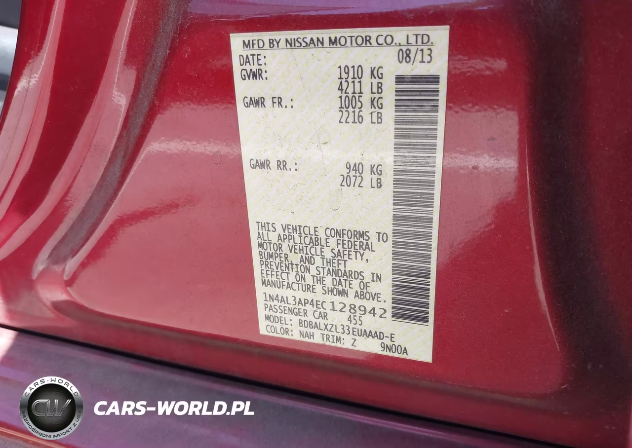2014 Nissan Altima 2.5 Sl VIN:1N4AL3AP4EC128942 - 9