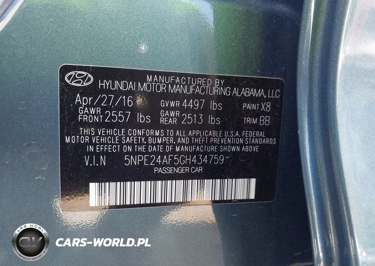 2016 Hyundai Sonata Se VIN:5NPE24AF5GH434759 - 9