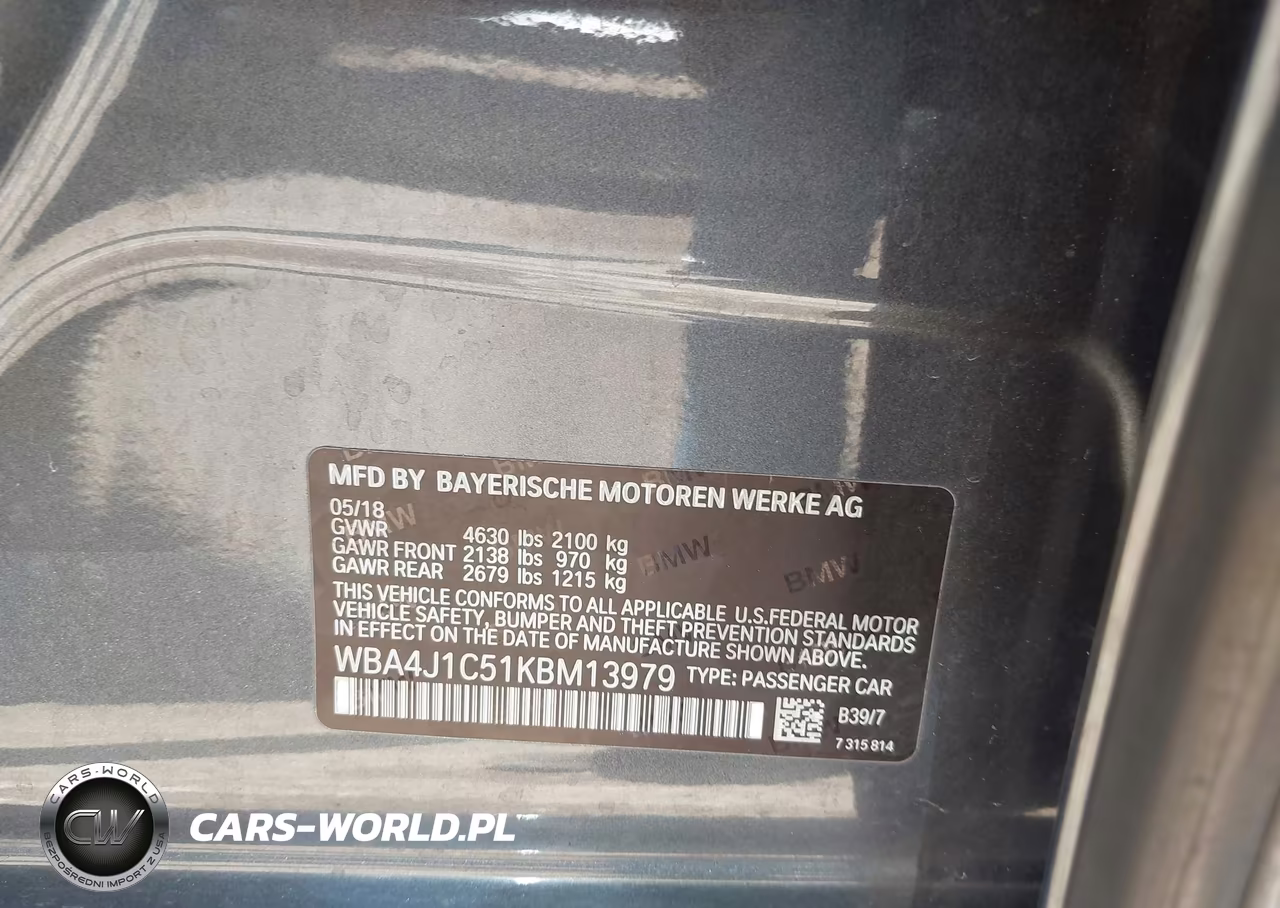 2019 BMW 430I Gran Coupe VIN:WBA4J1C51KBM13979 - 9
