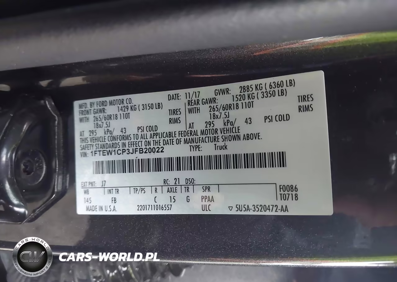 2018 Ford F-150 Xlt VIN:1FTEW1CP3JFB20022 - 9