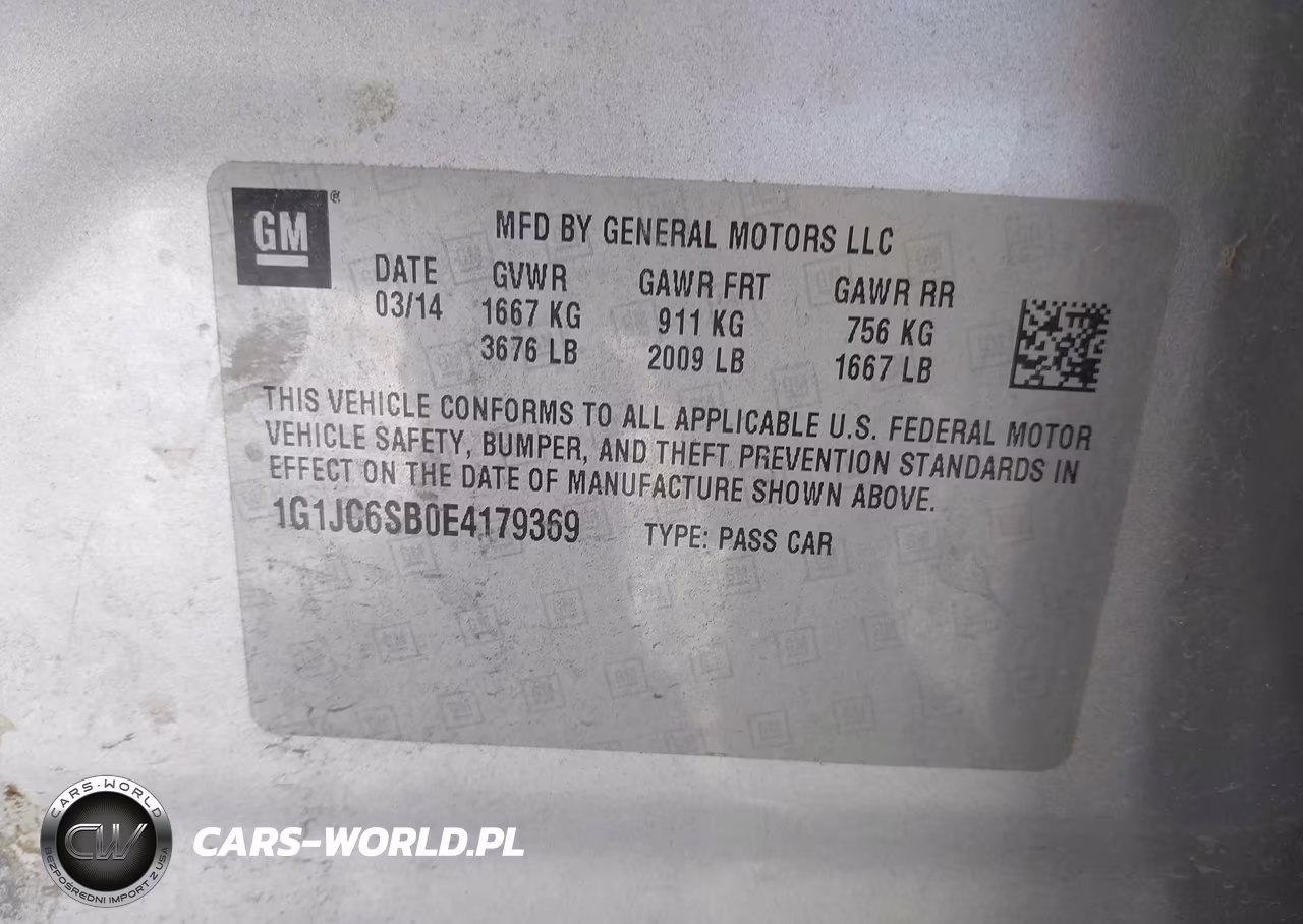 2014 Chevrolet Sonic Lt Auto VIN:1G1JC6SB0E4179369 - 9