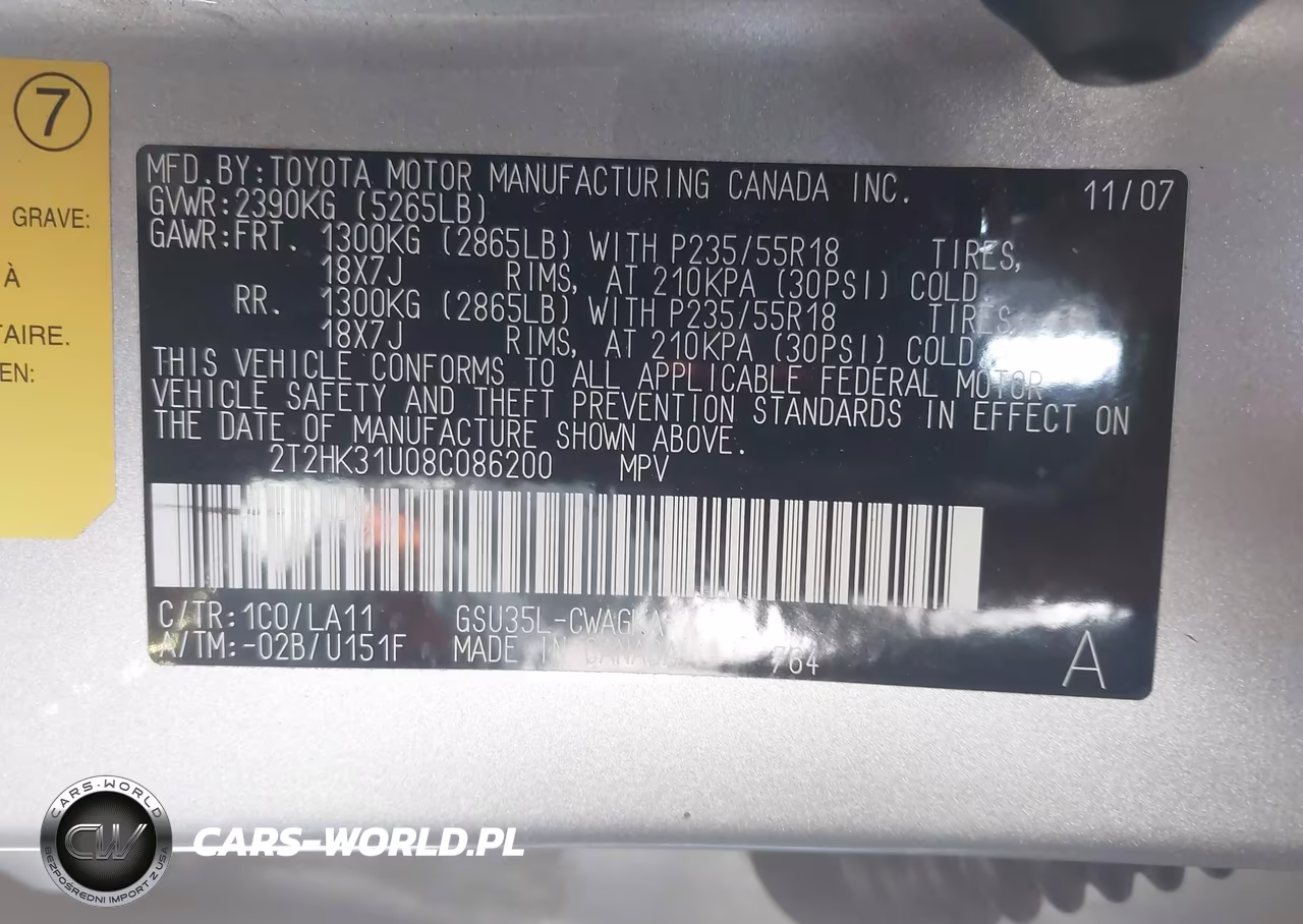 2008 Lexus Rx 350 VIN:2T2HK31U08C086200 - 9