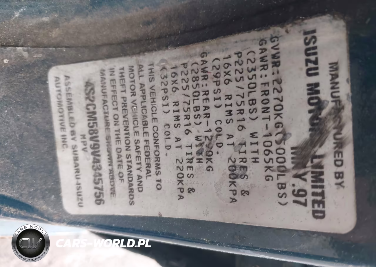 1997 Isuzu Rodeo Ls 3.2L-S 3.2L VIN:4S2CM58V9V4345756 - 9
