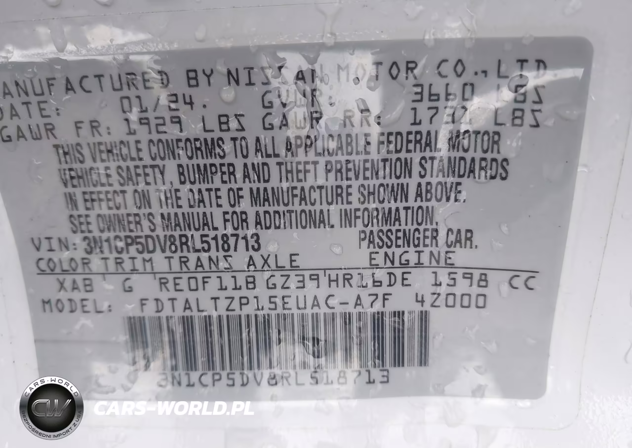 2024 Nissan Kicks Sr Xtronic Cvt VIN:3N1CP5DV8RL518713 - 9