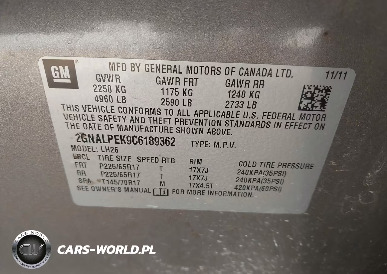2012 Chevrolet Equinox 2Lt VIN:2GNALPEK9C6189362 - 9