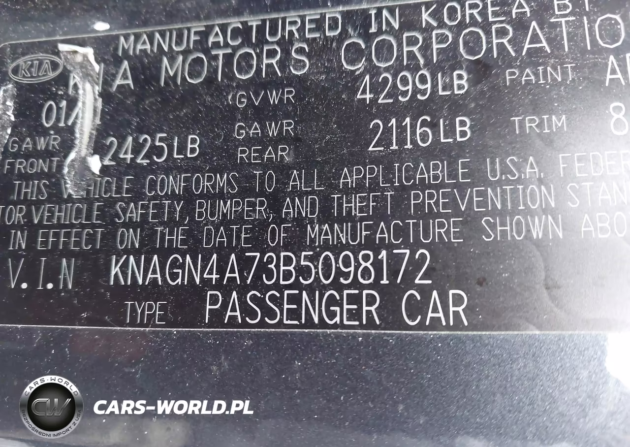 2011 Kia Optima Ex VIN:KNAGN4A73B5098172 - 9