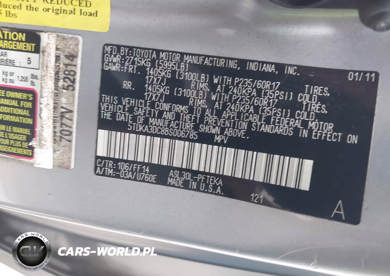 2011 Toyota Sienna VIN:5TDKA3DC8BS006785 - 9