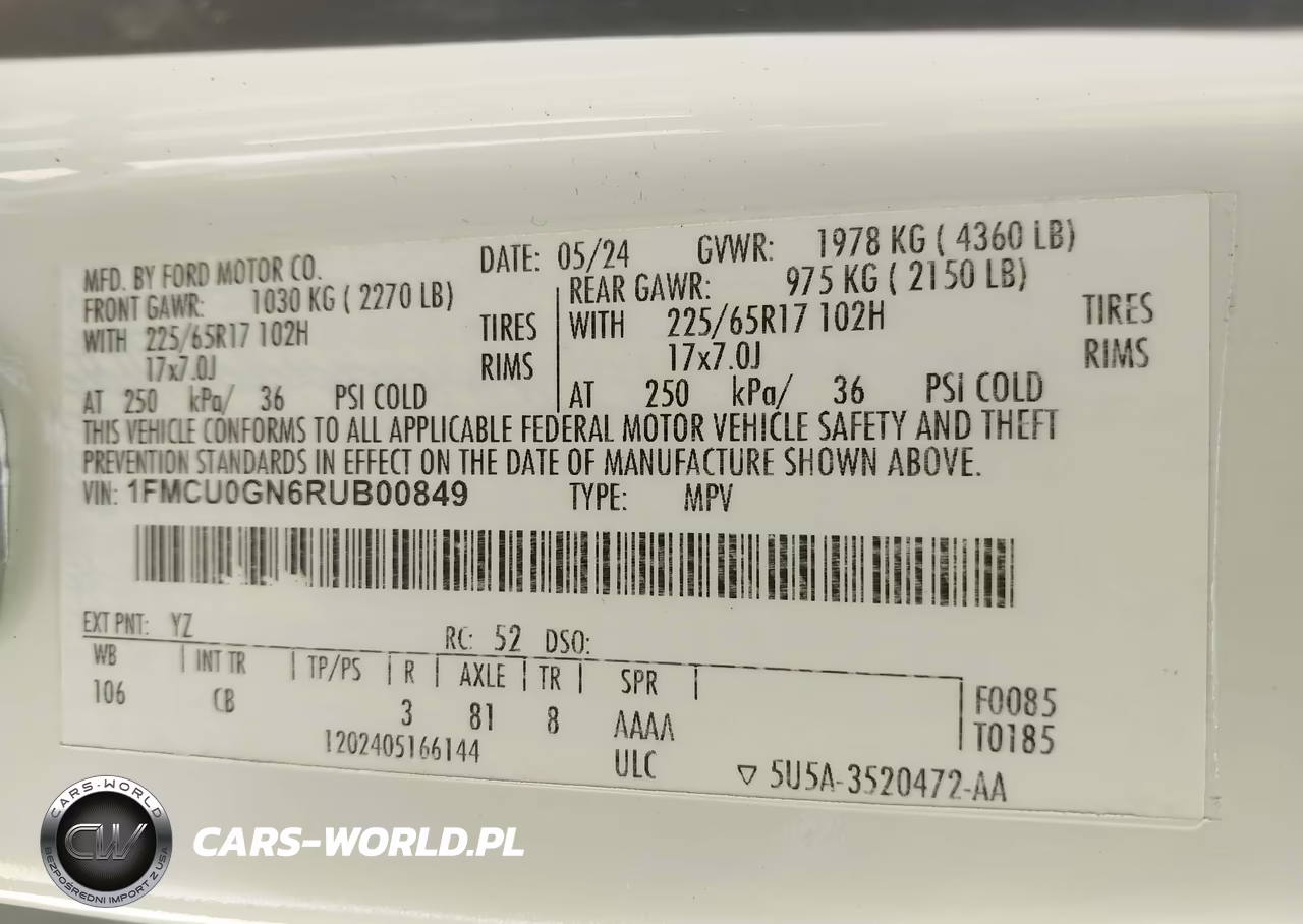 2024 Ford Escape Active VIN:1FMCU0GN6RUB00849 - 9