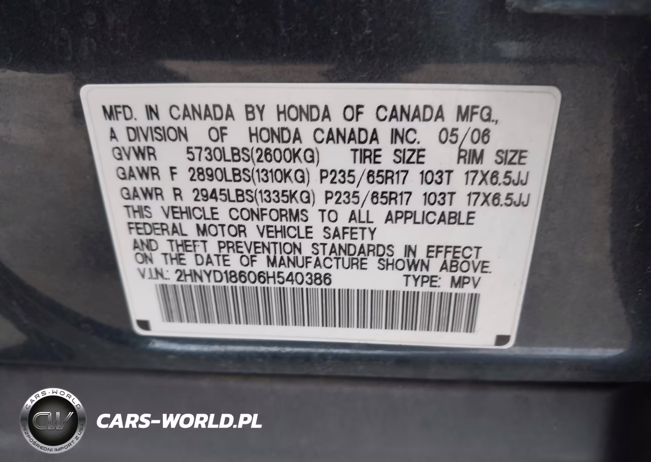 2006 Acura Mdx VIN:2HNYD18606H540386 - 9