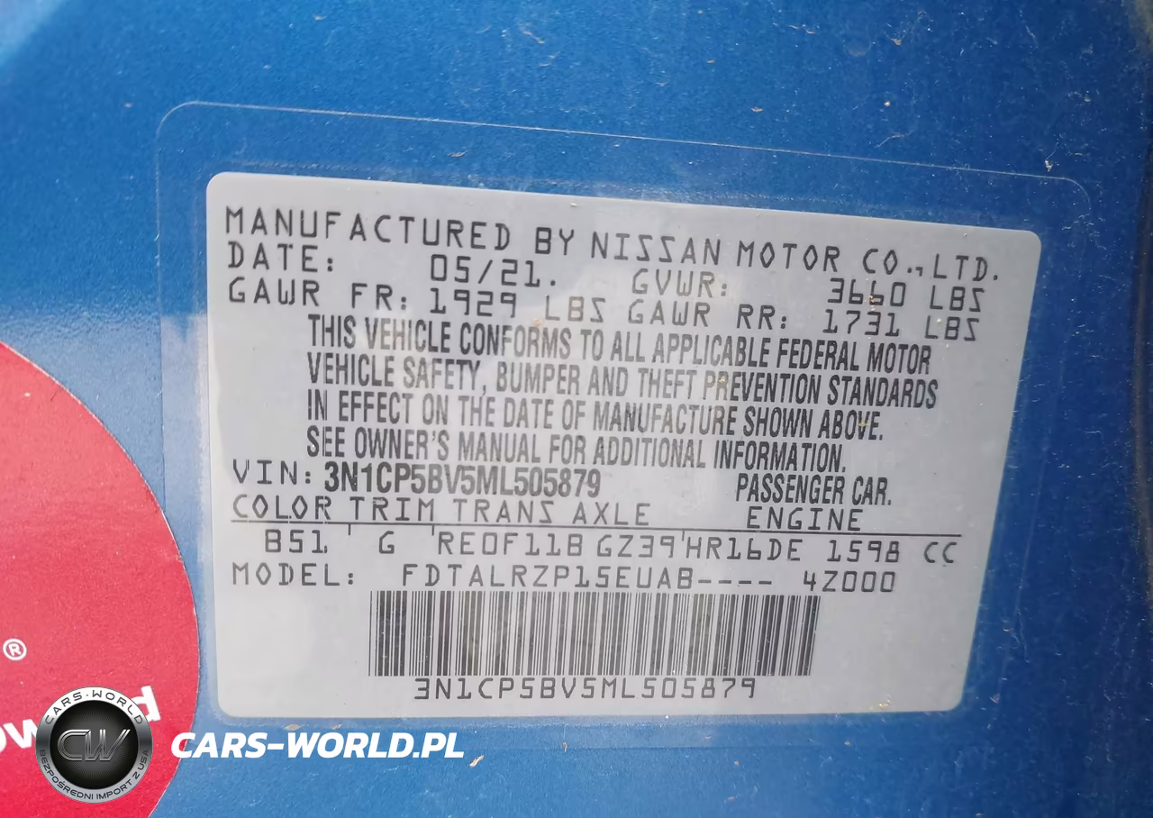 2021 Nissan Kicks S Xtronic Cvt VIN:3N1CP5BV5ML505879 - 9