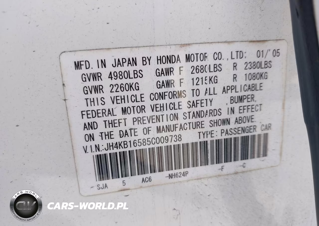 2005 Acura Rl 3.5 VIN:JH4KB16585C009738 - 9