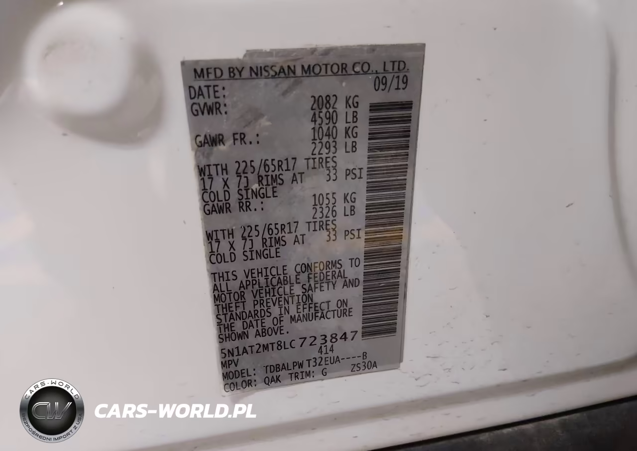 2020 Nissan Rogue S Fwd VIN:5N1AT2MT8LC723847 - 9