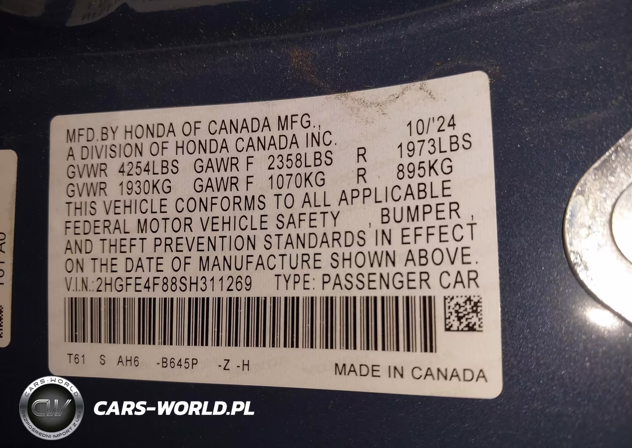 2025 Honda Civic Hybrid Sport-Sport Touring VIN:2HGFE4F88SH311269 - 9