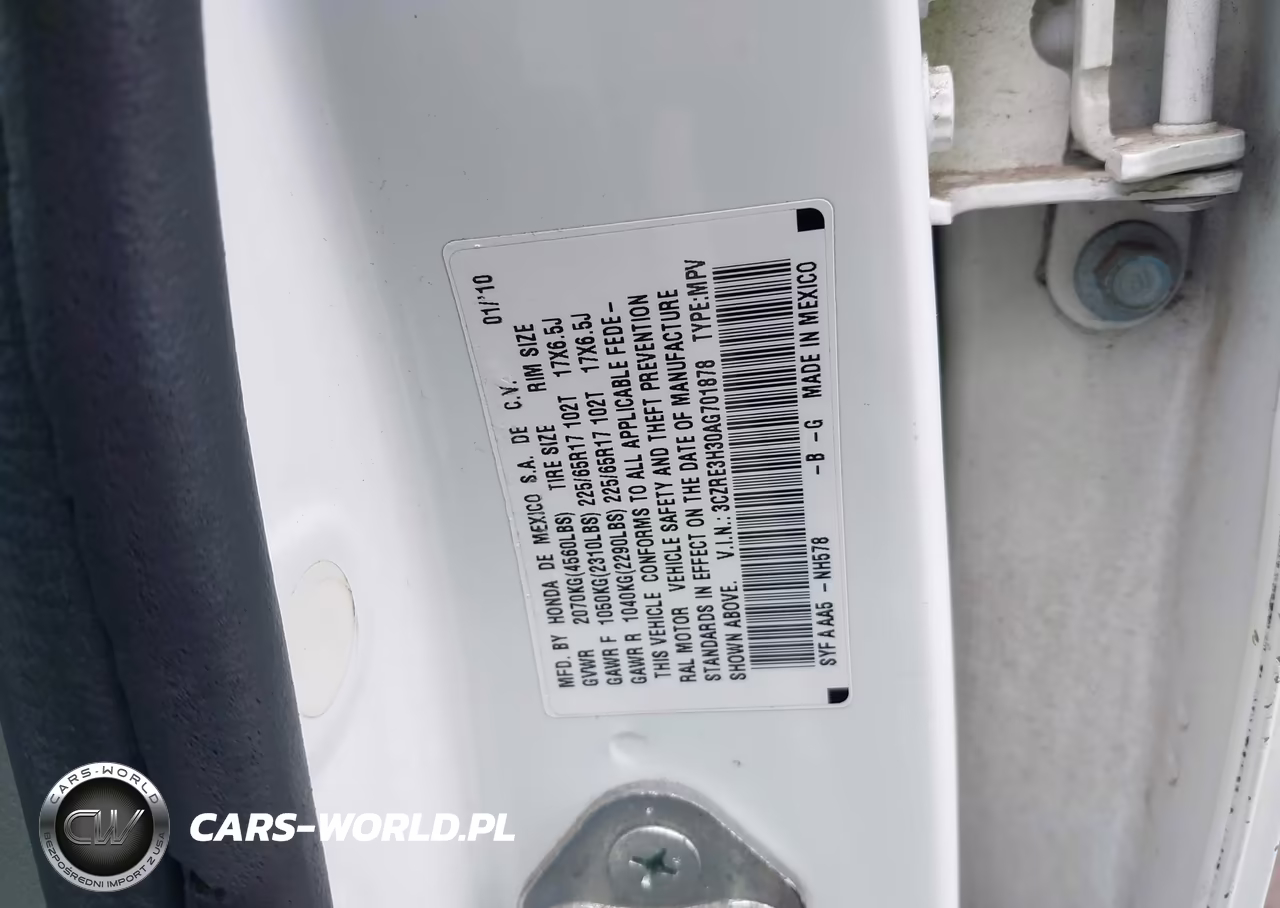 2010 Honda Cr-V Lx VIN:3CZRE3H30AG701878 - 9