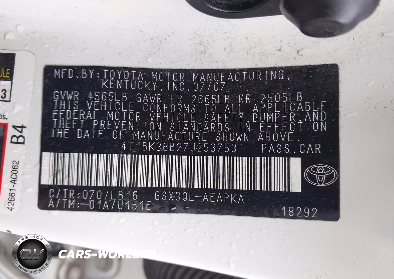 2007 Toyota Avalon Limited VIN:4T1BK36B27U253753 - 9