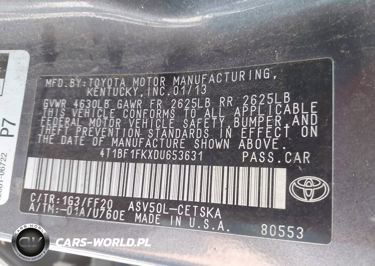 2013 Toyota Camry Se VIN:4T1BF1FKXDU653631 - 9