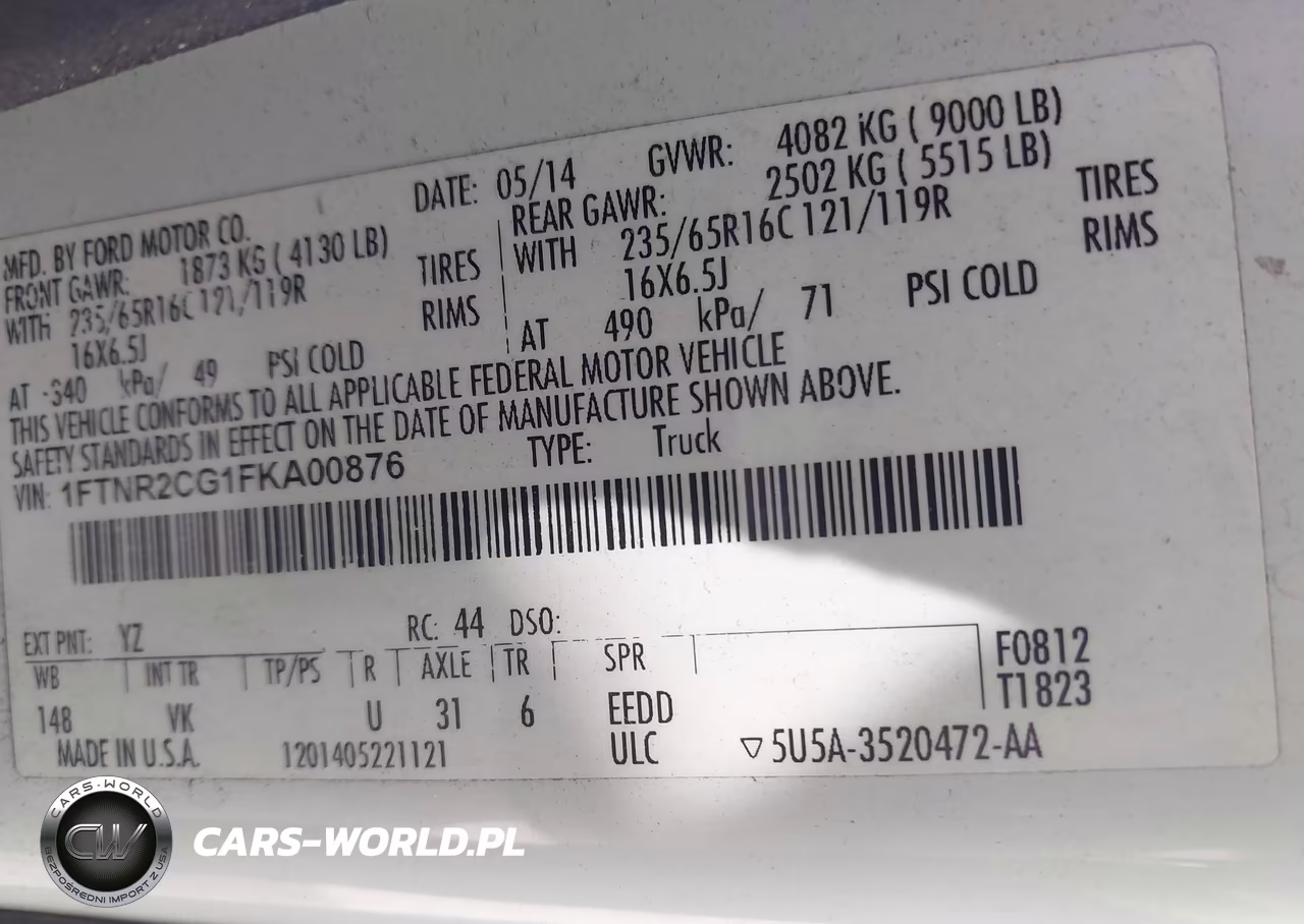 2015 Ford Transit-250 VIN:1FTNR2CG1FKA00876 - 9