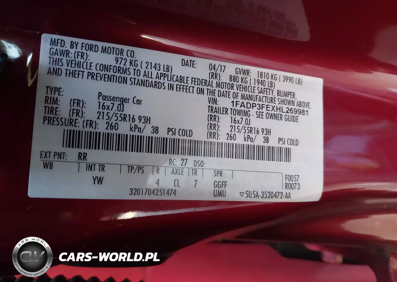 2017 Ford Focus Se VIN:1FADP3FEXHL269981 - 9