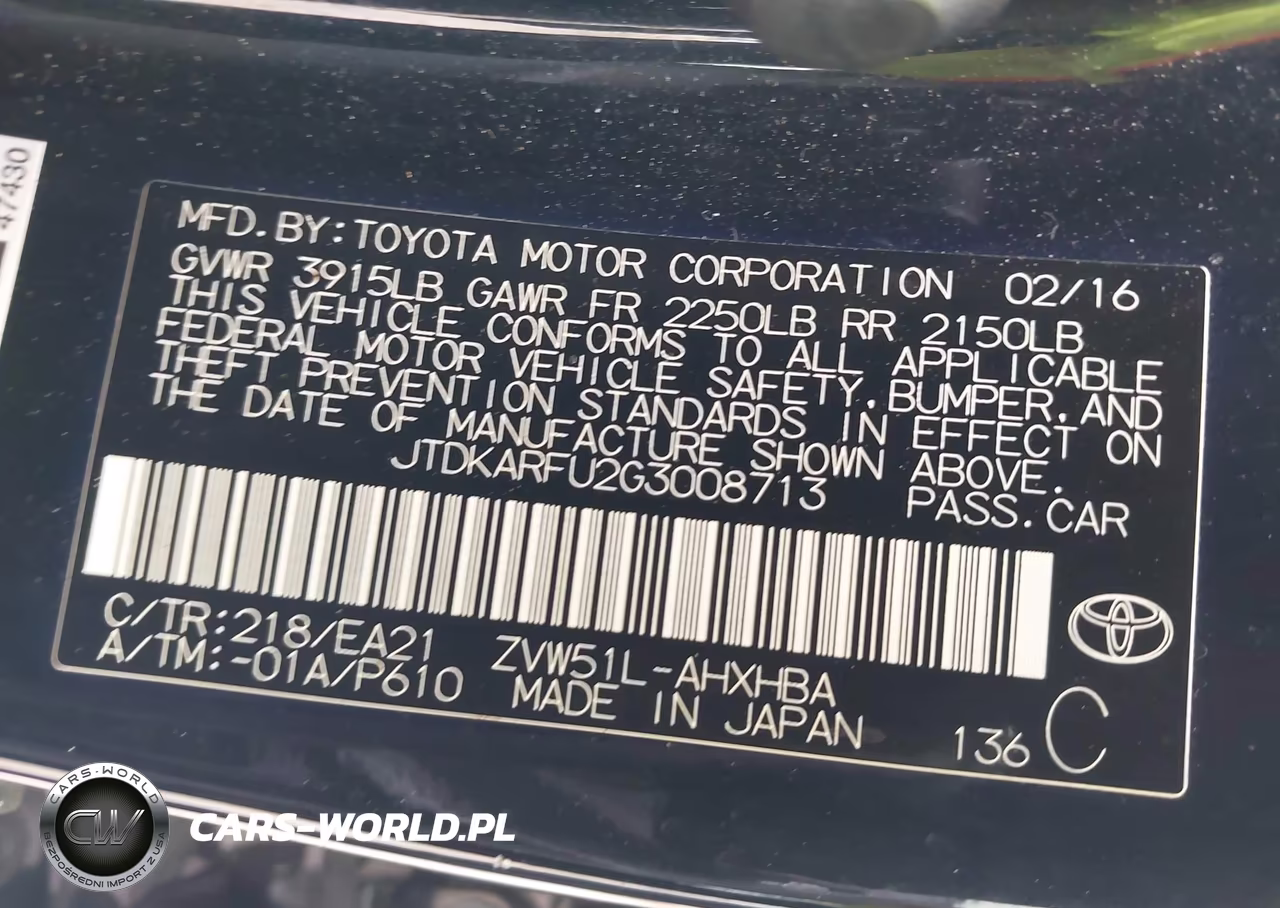 2016 Toyota Prius Three Touring VIN:JTDKARFU2G3008713 - 9