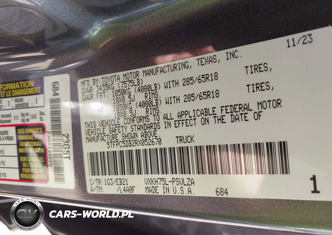 2024 Toyota Tundra Hybrid Trd Pro 4Wd VIN:5TFPC5DB2RX052670 - 9