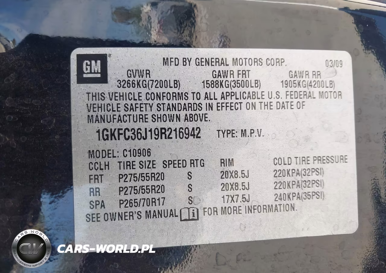 2009 GMC Yukon Xl 1500 Slt2 VIN:1GKFC36J19R216942 - 9