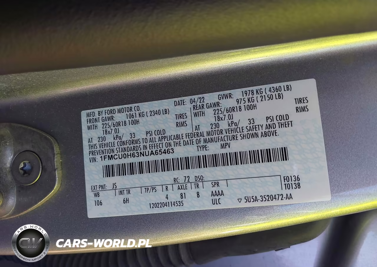 2022 Ford Escape Sel VIN:1FMCU0H63NUA65463 - 9