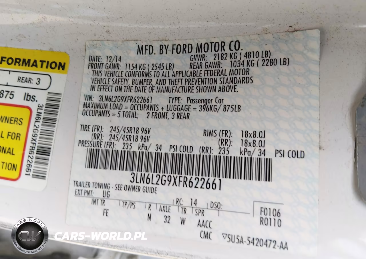 2015 Lincoln Mkz VIN:3LN6L2G9XFR622661 - 9