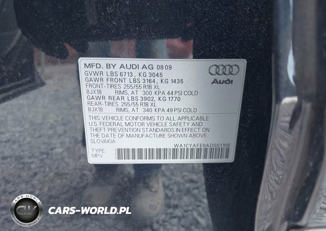 2010 Audi Q7 3.6 Premium VIN:WA1CYAFE0AD001166 - 9