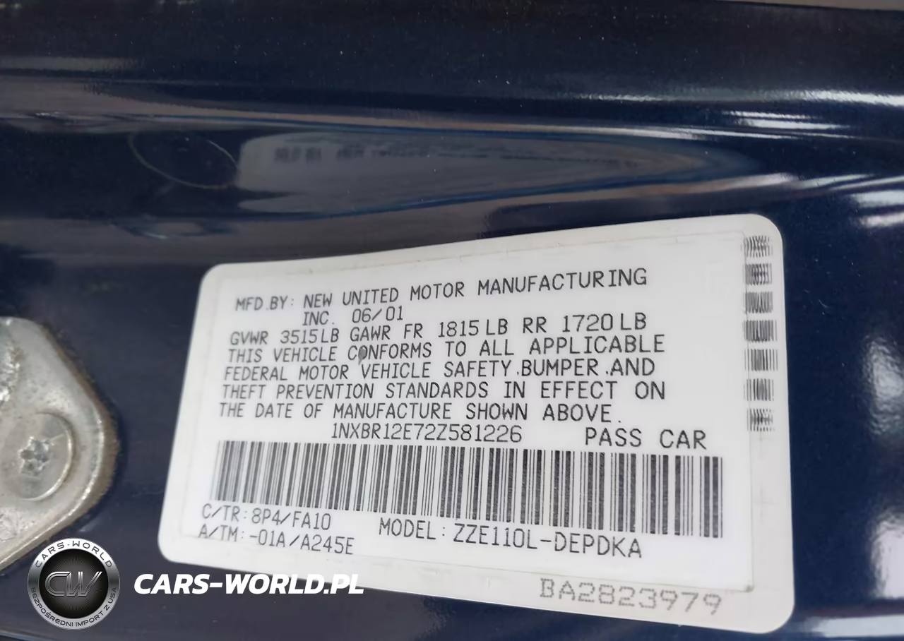 2002 Toyota Corolla Le VIN:1NXBR12E72Z581226 - 9
