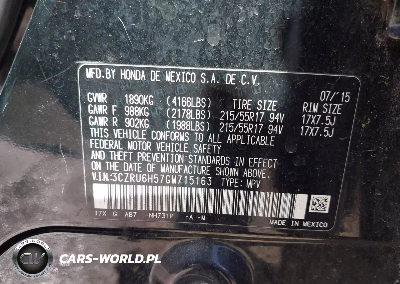2016 Honda Hr-V Ex VIN:3CZRU6H57GM715163 - 9