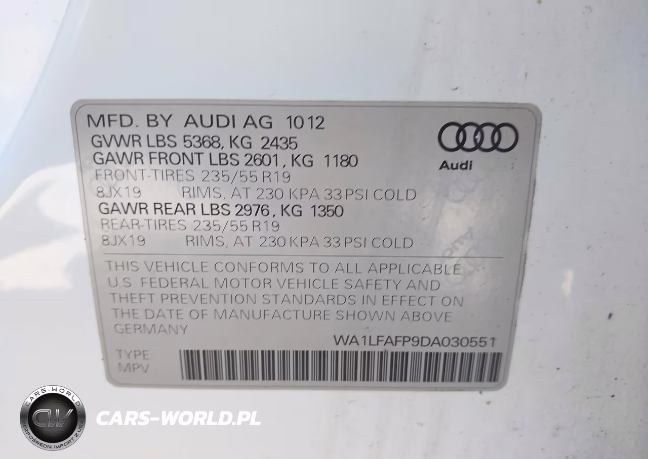 2013 Audi Q5 2.0T Premium VIN:WA1LFAFP9DA030551 - 9