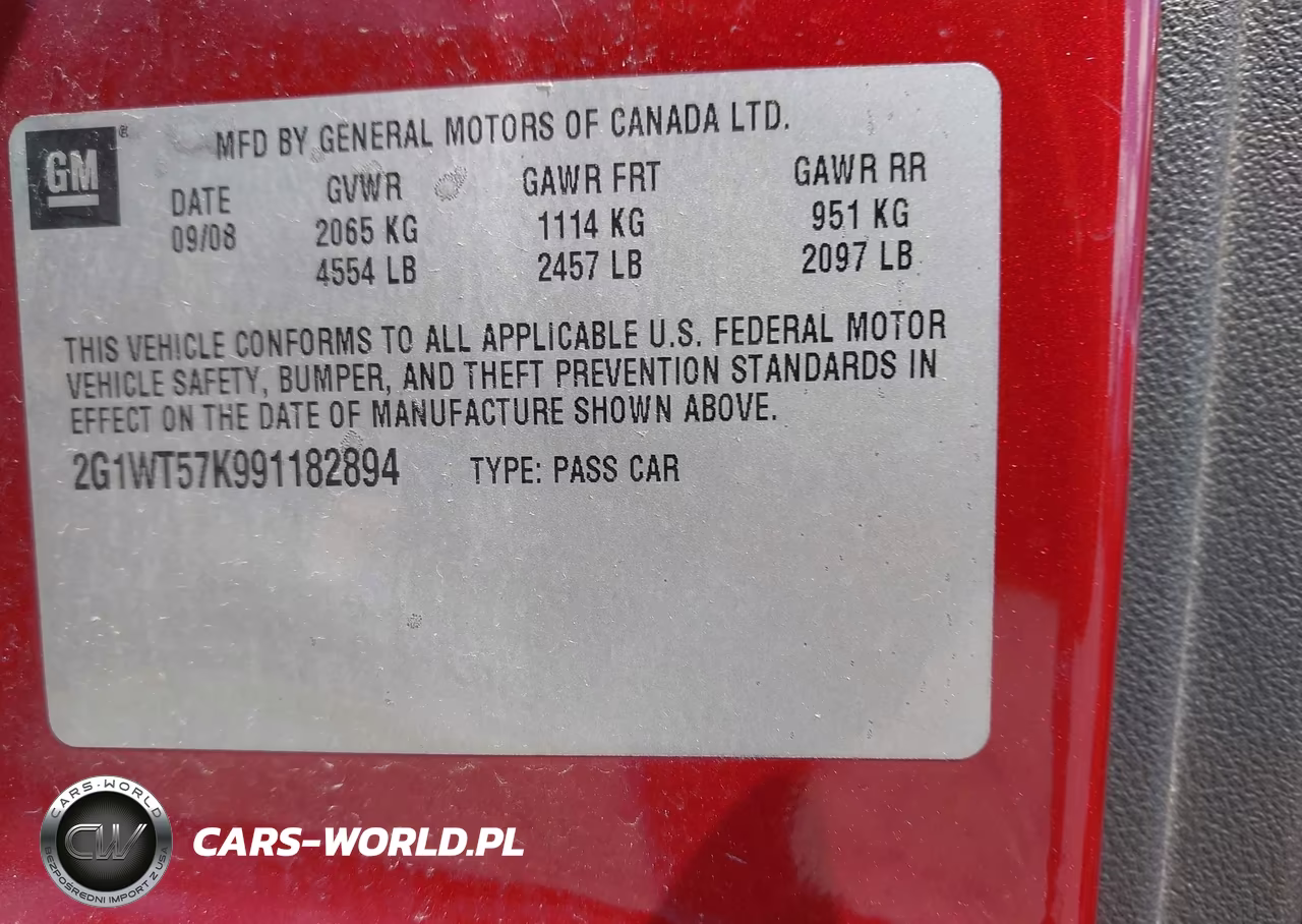 2009 Chevrolet Impala Lt VIN:2G1WT57K991182894 - 9