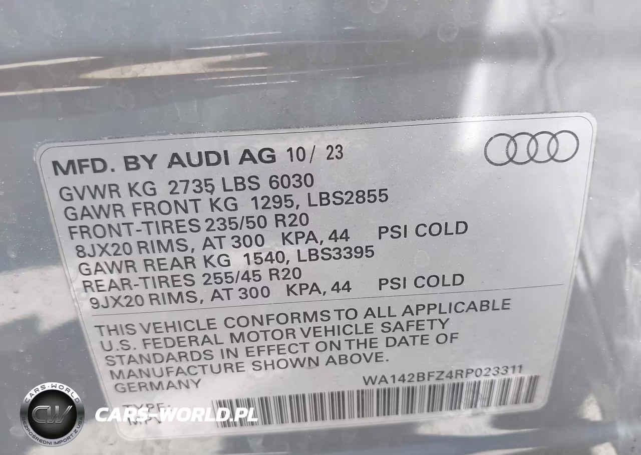 2024 Audi Q4 Sportback E-Tron Prestige 50 Quattro VIN:WA142BFZ4RP023311 - 9