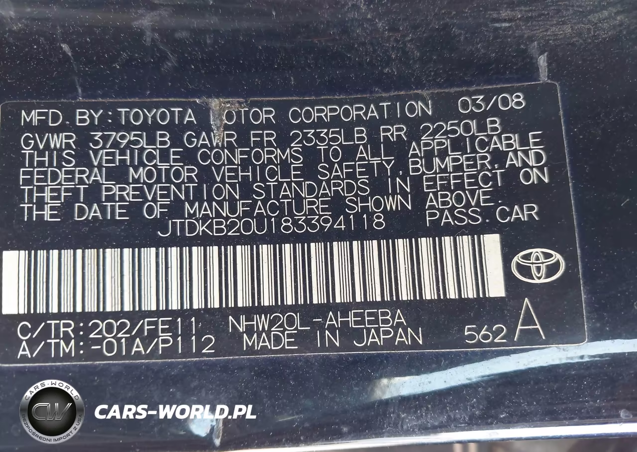 2008 Toyota Prius VIN:JTDKB20U183394118 - 9