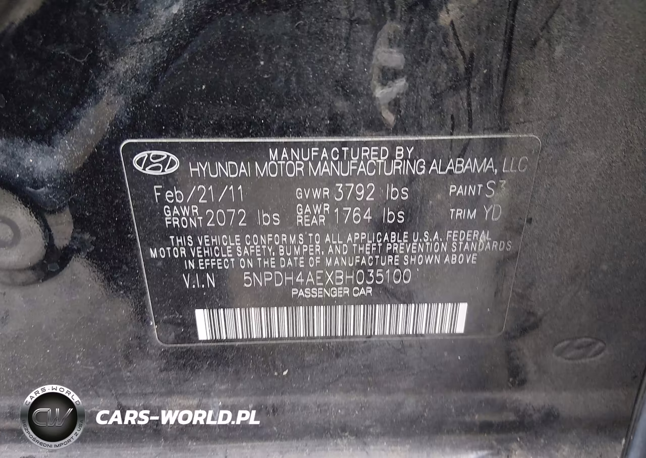 2011 Hyundai Elantra Gls VIN:5NPDH4AEXBH035100 - 9