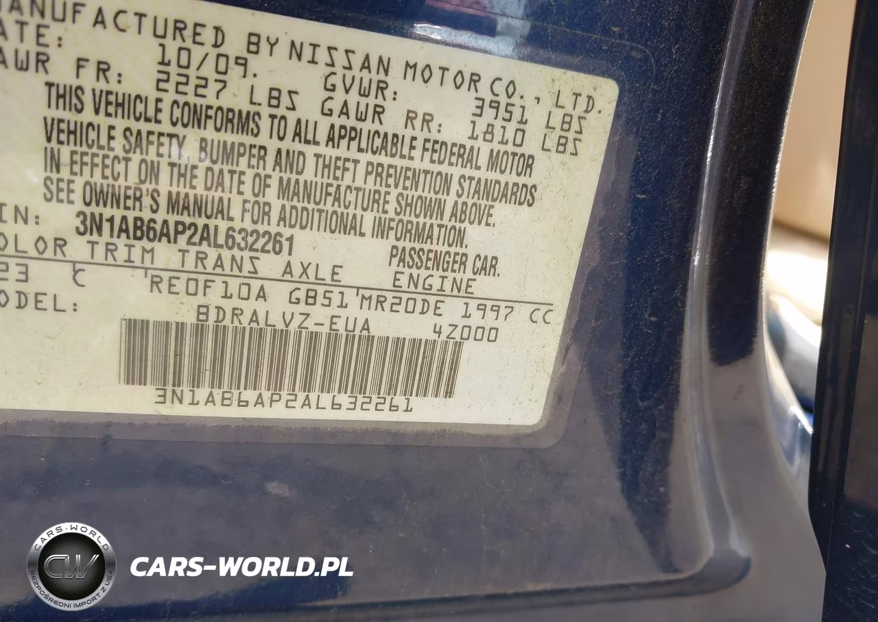 2010 Nissan Sentra 2.0Sl VIN:3N1AB6AP2AL632261 - 9