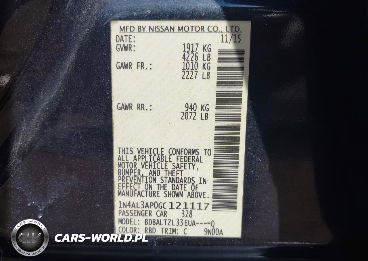 2016 Nissan Altima 2.5 Sl VIN:1N4AL3AP0GC121117 - 9
