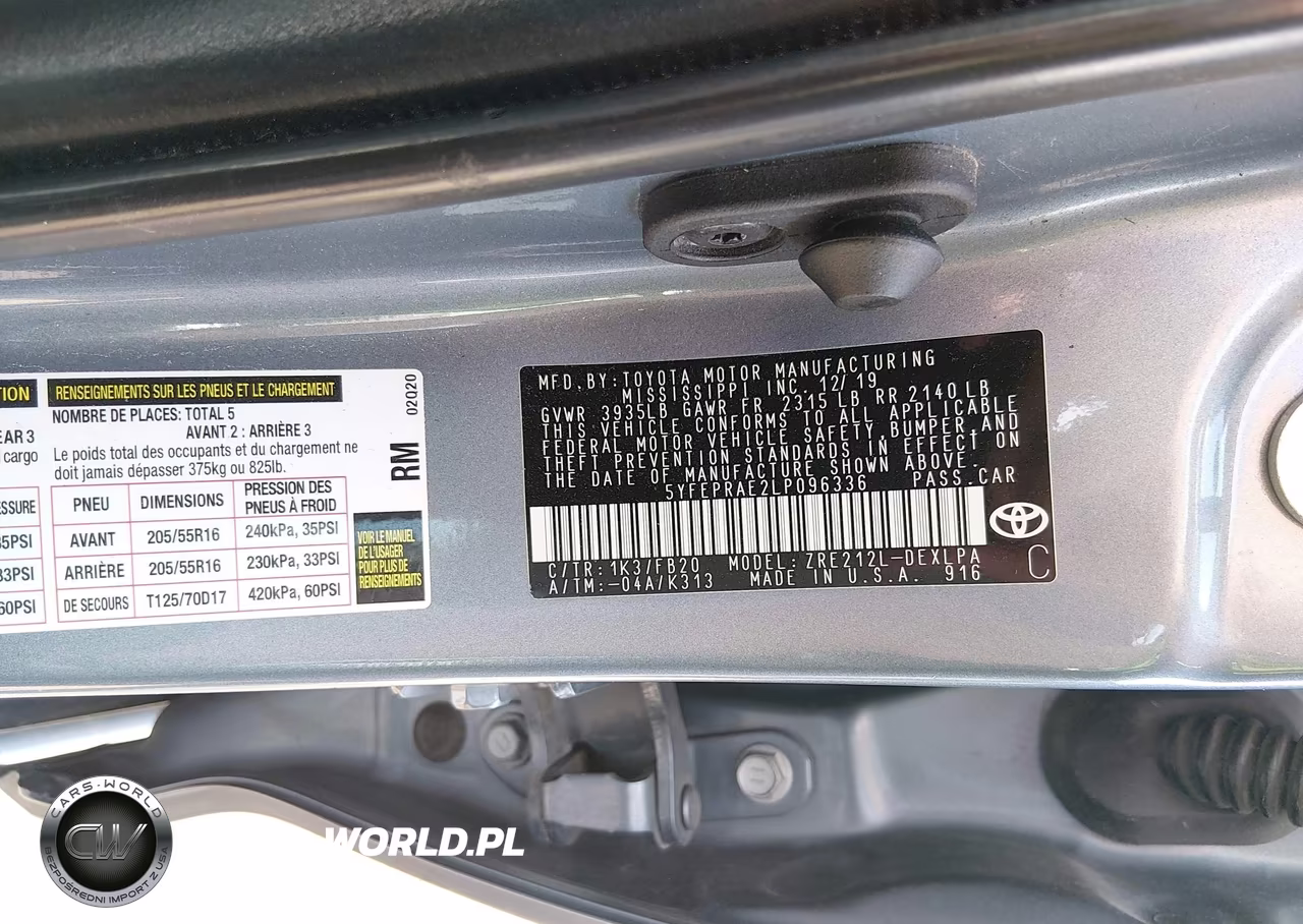 2020 Toyota Corolla Le VIN:5YFEPRAE2LP096336 - 9