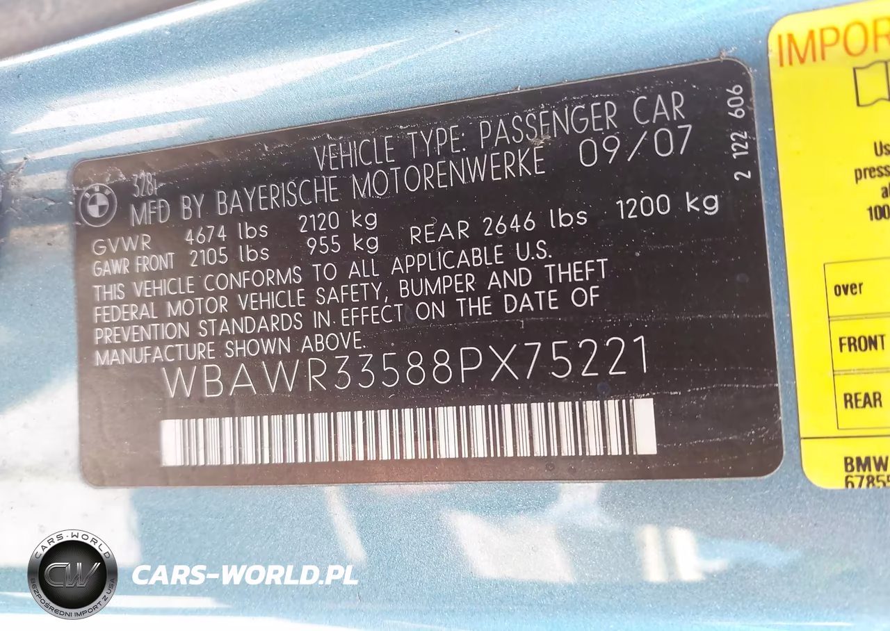 2008 BMW 328I VIN:WBAWR33588PX75221 - 9