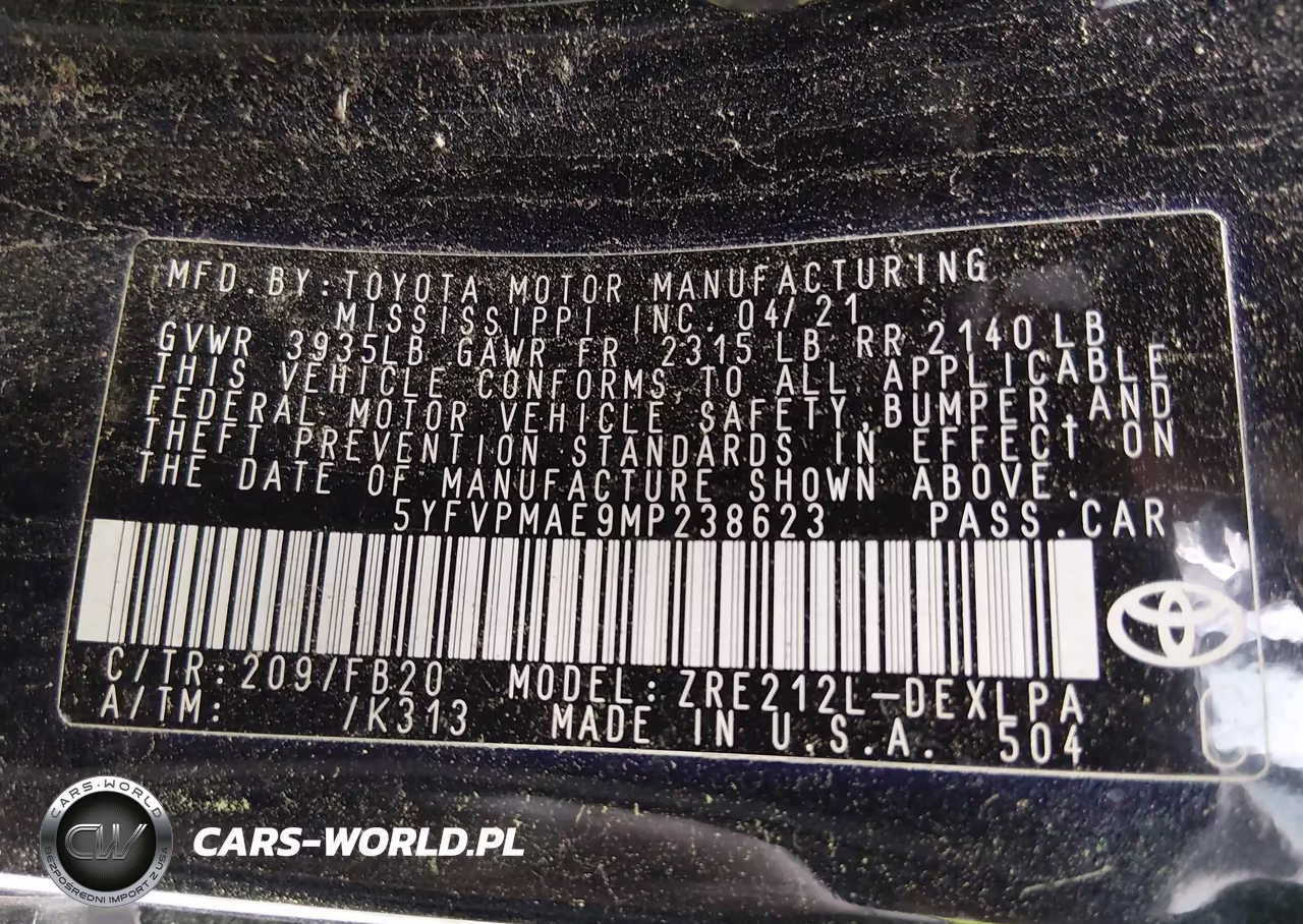 2021 Toyota Corolla Le VIN:5YFVPMAE9MP238623 - 9