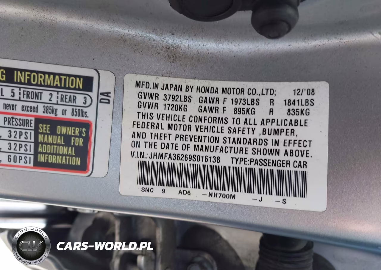 2009 Honda Civic Hybrid VIN:JHMFA36269S016138 - 9