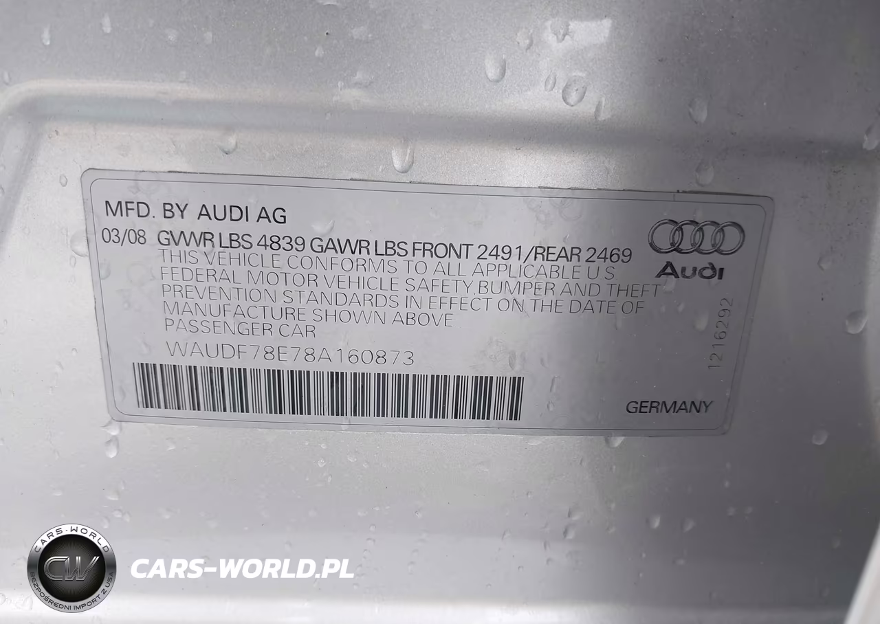 2008 Audi A4 2.0T-2.0T Special Edition VIN:WAUDF78E78A160873 - 9