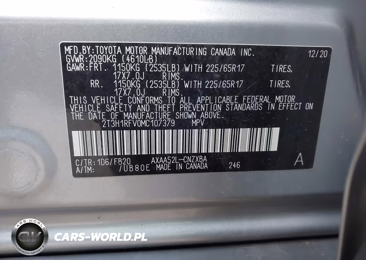 2021 Toyota Rav4 Le VIN:2T3H1RFV0MC107379 - 9