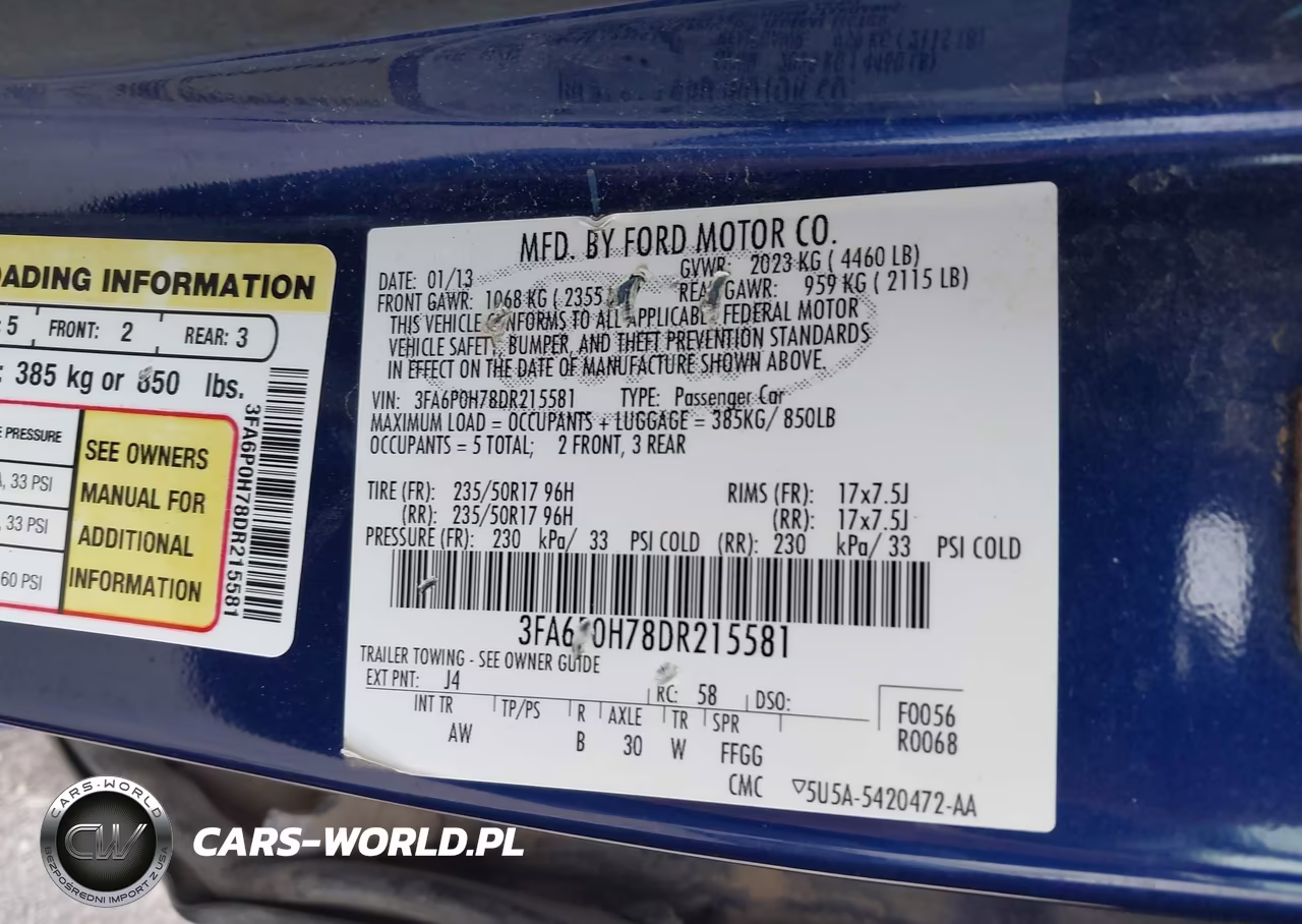 2013 Ford Fusion Se VIN:3FA6P0H78DR215581 - 9