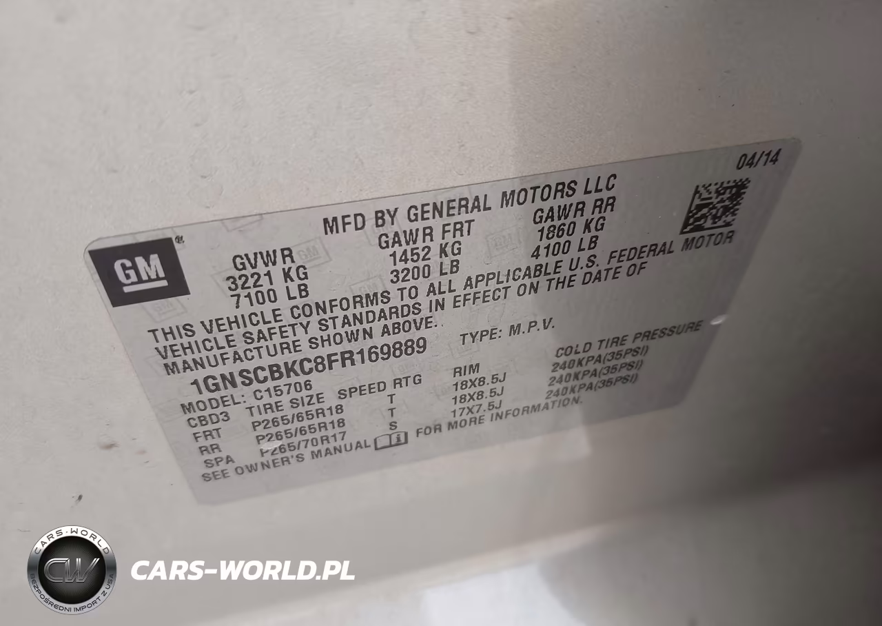 2015 Chevrolet Tahoe Lt VIN:1GNSCBKC8FR169889 - 9