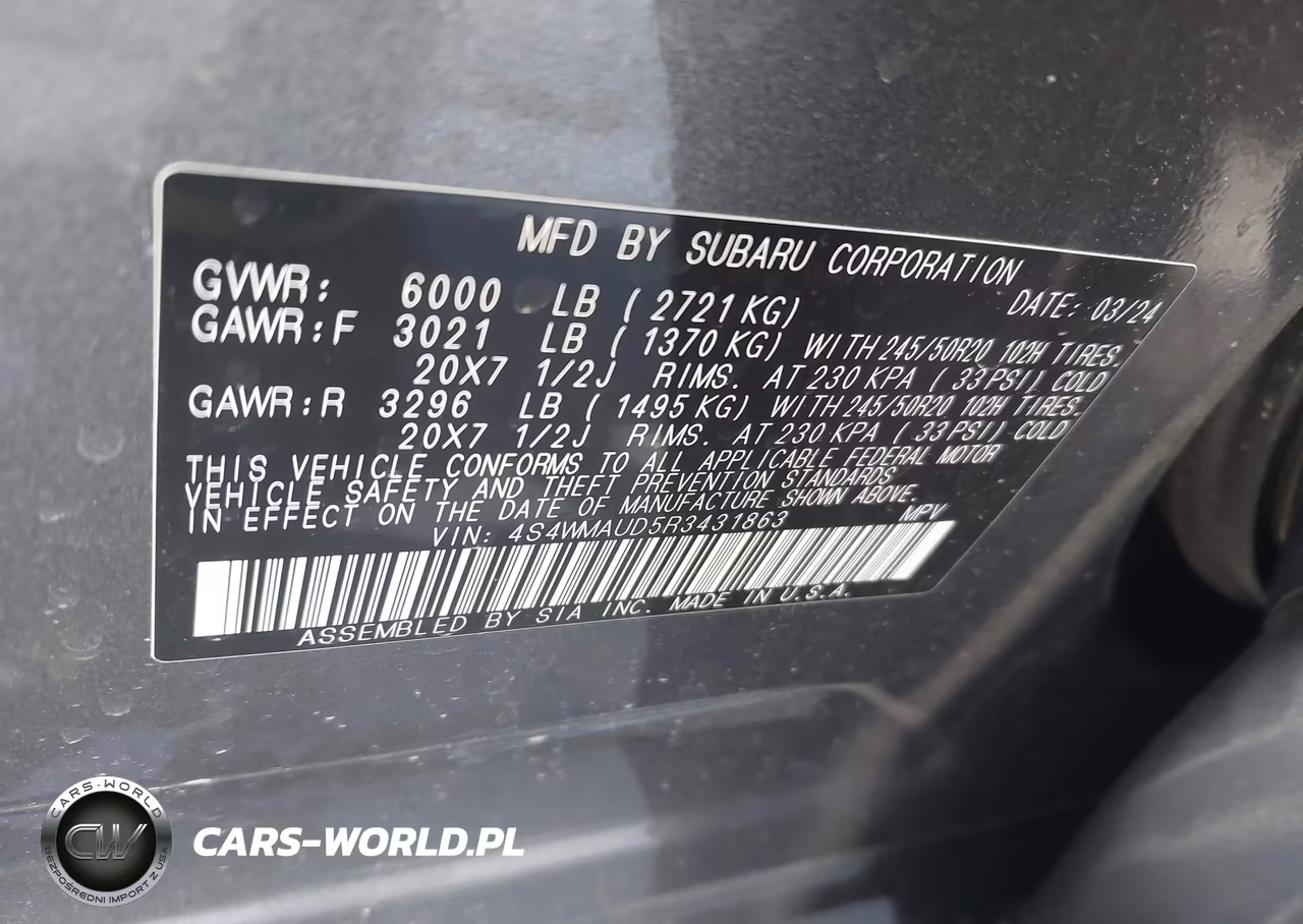 2024 Subaru Ascent Limited 7-Passenger VIN:4S4WMAUD5R3431863 - 9