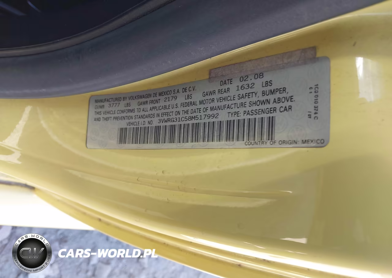 2008 Volkswagen New Beetle S VIN:3VWRG31C58M517992 - 9