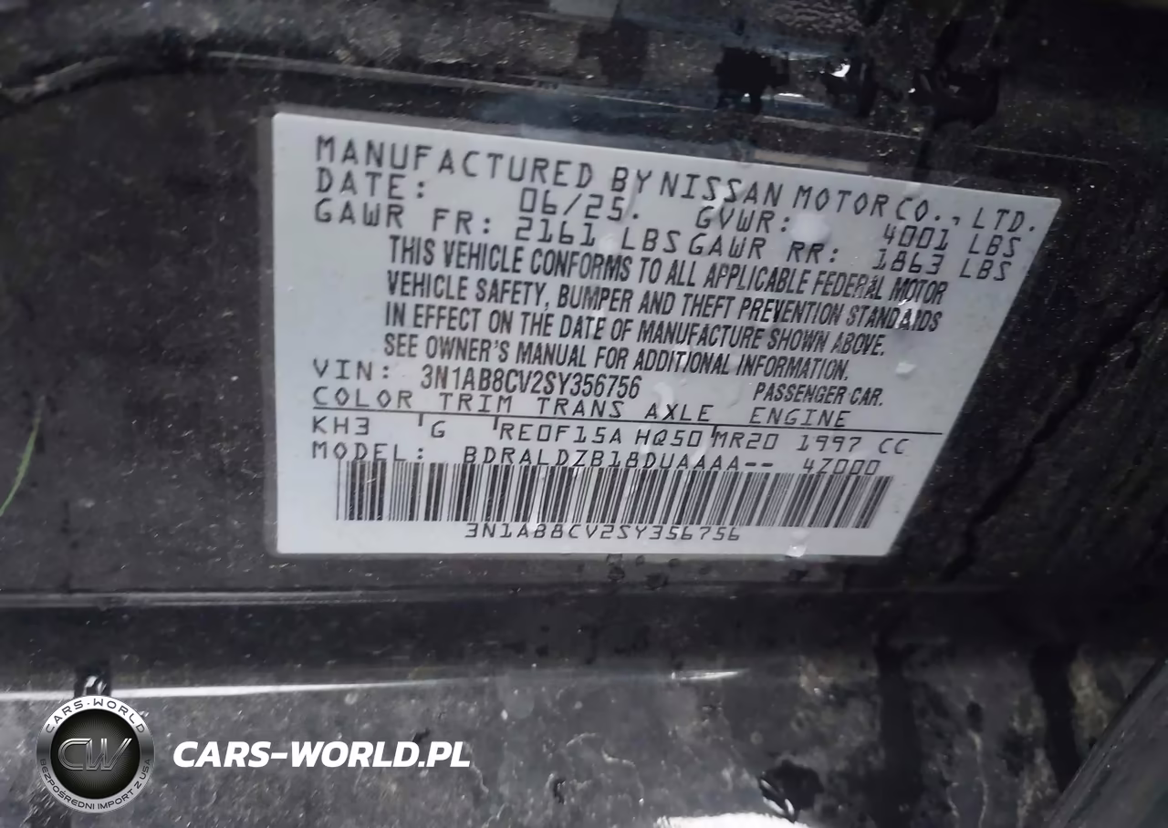2025 Nissan Sentra Sv VIN:3N1AB8CV2SY356756 - 9