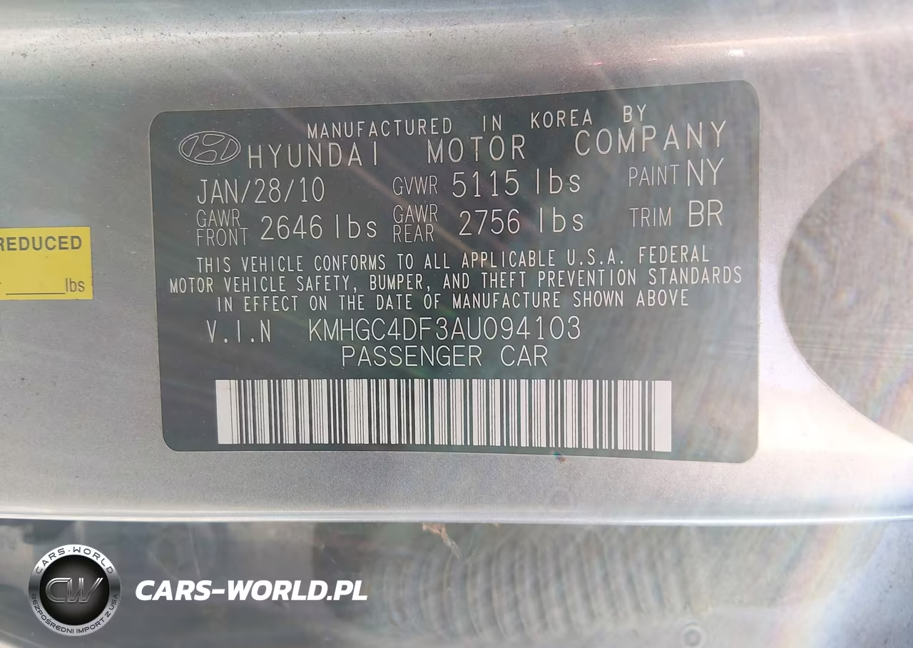 2010 Hyundai Genesis 4.6 VIN:KMHGC4DF3AU094103 - 9